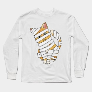 Cat Mummy (fluffy orange cat) Long Sleeve T-Shirt